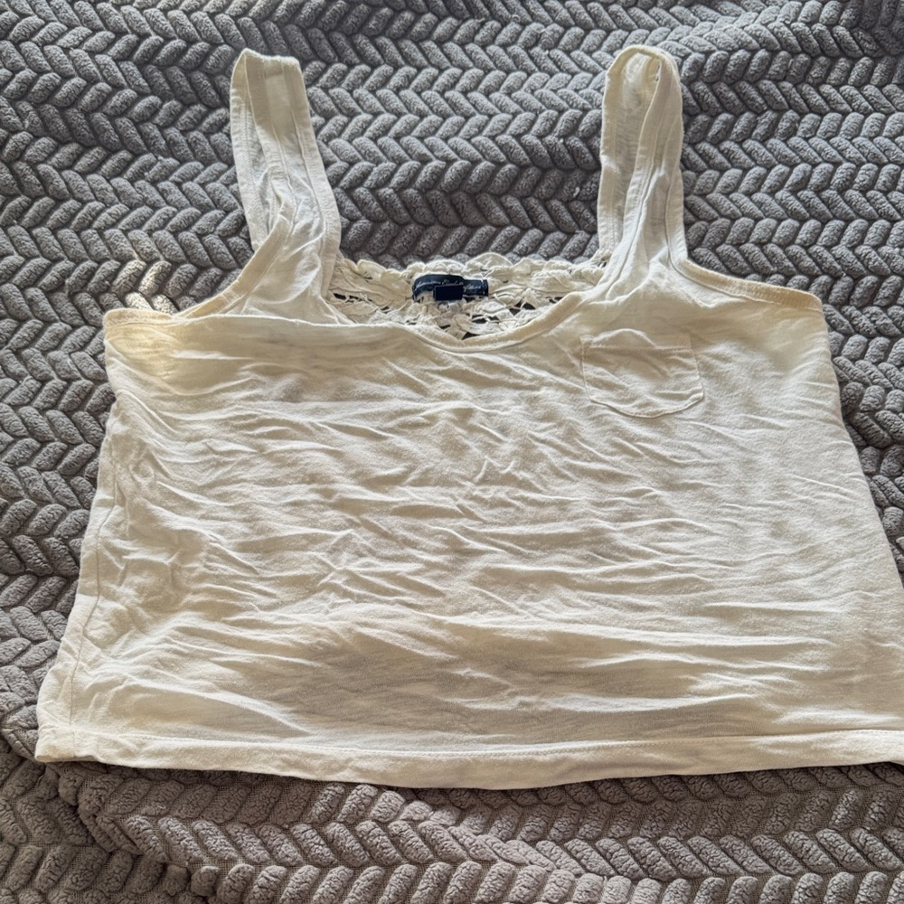 American Eagle Outfitters Cream Tank Top